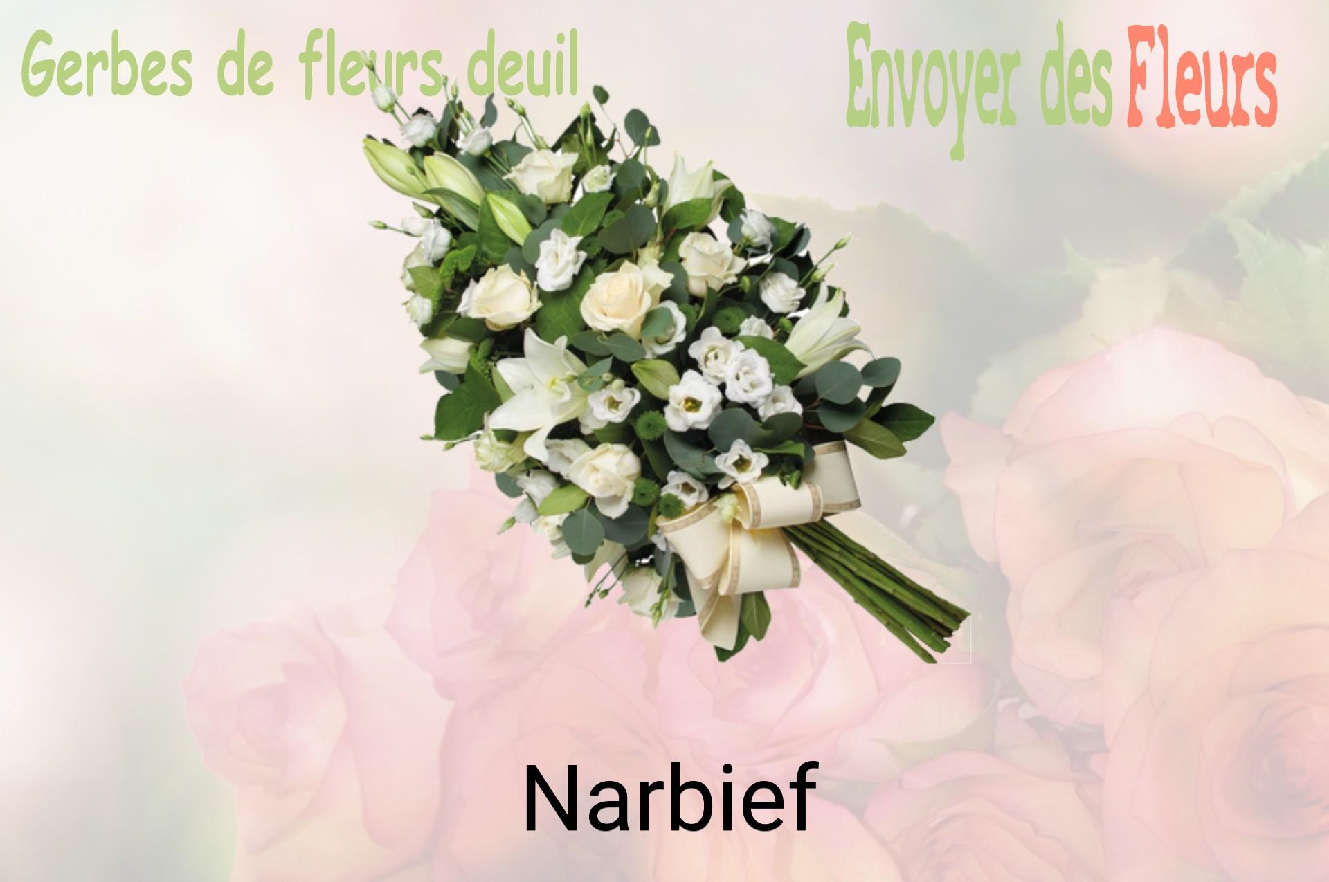 Gerbe de fleurs de deuil livrée à Narbief